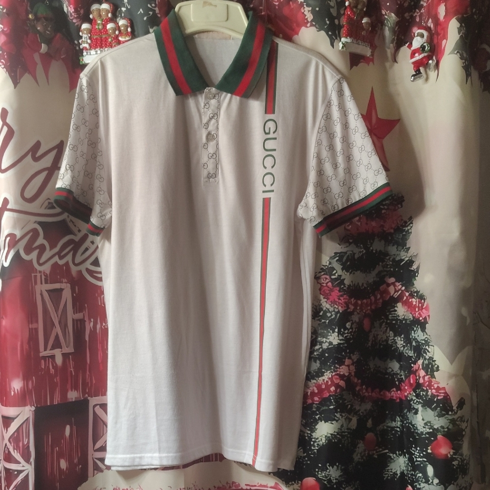 Gucci White Polo with Green and Red Trim